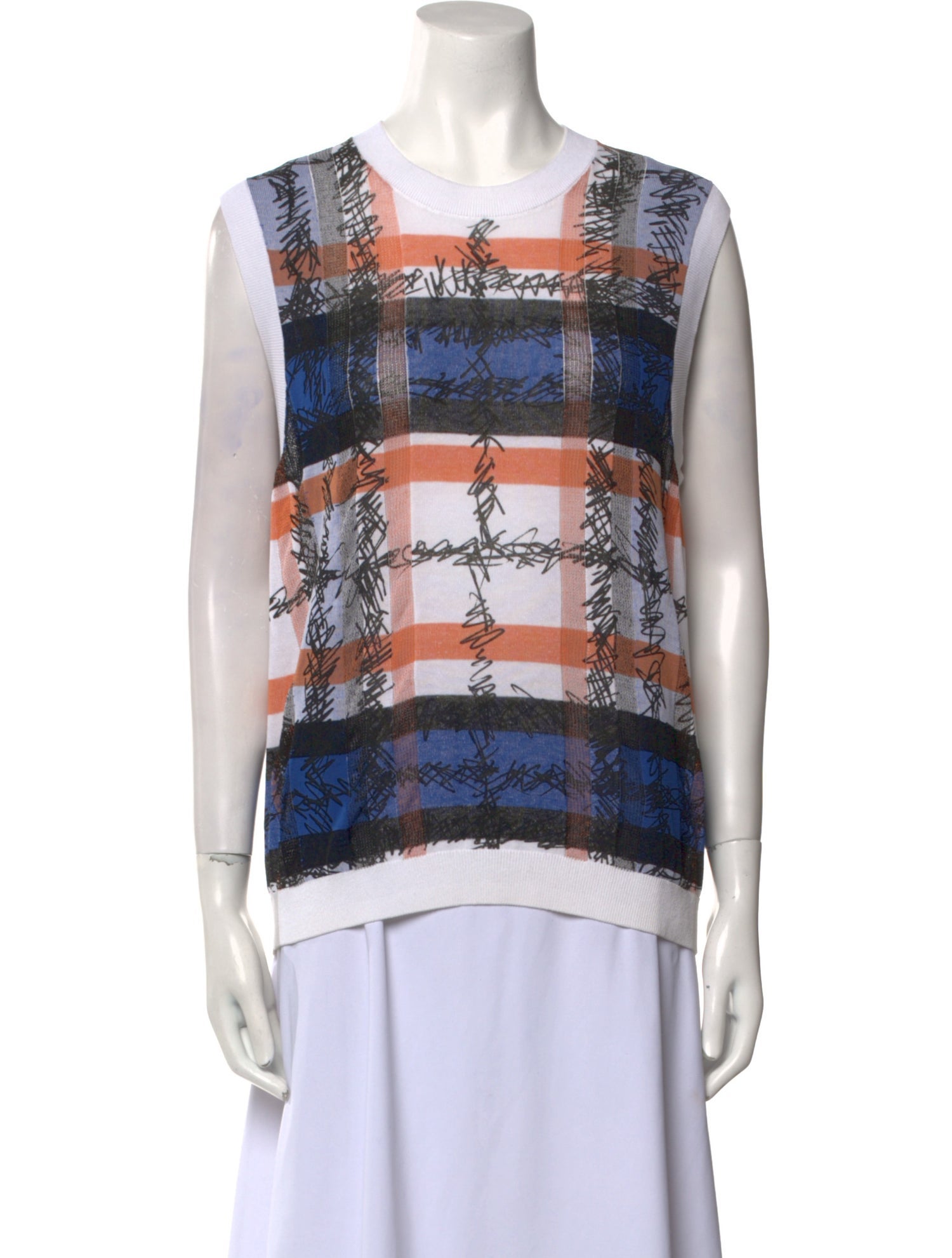 Burberry Plaid Print V-Neck Sweater w/ Tags